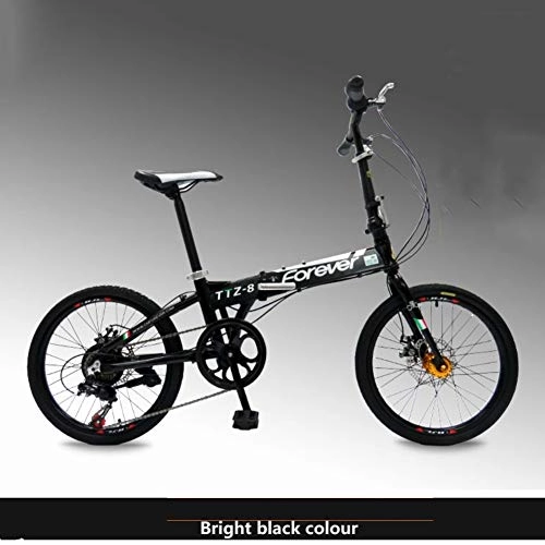 Falträder : Weiyue faltbares Fahrrad- 20-Zoll-7-Gang-Faltrad, ultraleichtes Aluminiumrahmen-Legierungs-faltbares Fahrrad for Mnner und Frauen (Color : Black)