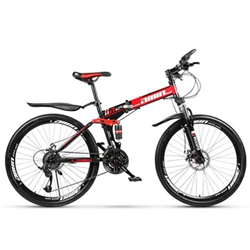 Falträder : WJSW Bewegliches faltendes Moutain Fahrrad der variablen Geschwindigkeit, 26 Zoll-Stadt-Rennrad für die Jungen der Männer (Farbe: Rot, Größe: 30