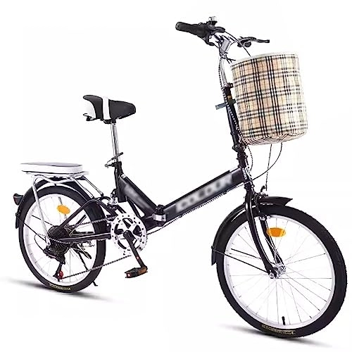 Falträder : WOTRONCBEC Klapprad Erwachsene für 130-175 cm mit 7 Gangschaltung faltbares Fahrrad für Damen und Herren 20 Zoll Fahrräder für Stadt und Camping, Schwarz