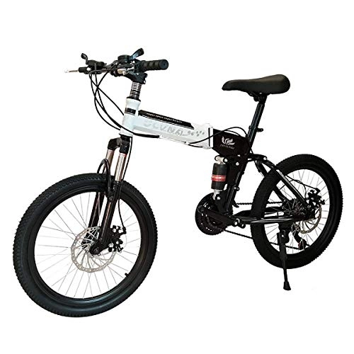 Falträder : WYD 20 Zoll Mountainbike Faltrad 21 / 24 / 27 Dual Scheibenbremse und Stodmpfer Vorderradgabel Speed Gear, Jungen Mdchen, black2