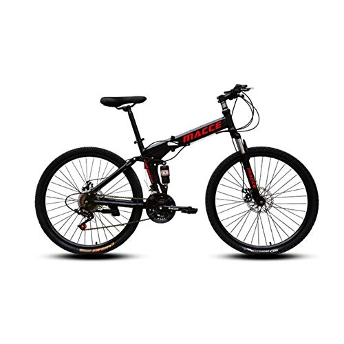 Falträder : XHJZ Mountain Bike 26 Zoll 27 Geschwindigkeit Herrenrad Doppelscheibenbremse Faltrad Carbon Steel Fahrrad Mountainbike, A, 24 Speed