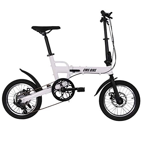 Falträder : XM&LZ 6 Geschwindigkeit Faltrad Outdoor Bike, 16 Zoll Klappräder Erwachsene Studenten, Tragbar Doppelscheibenbremse Fahrräder, Kompakte D