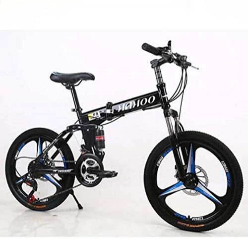Falträder : XWLCR 20" Mountain Bike Klapprad, Mit 3 Spoke Doppelscheibenbremse Fully Anti-Rutsch, Federgabel, Blau