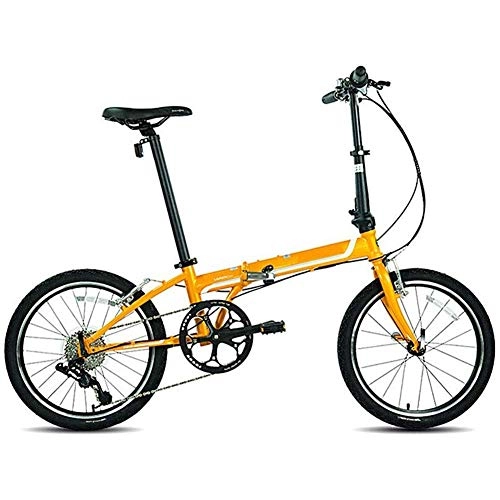 Falträder : YAMMY 20 Inch Folding Bike 8 Speed Cycling Commuter Foldable Bicycle Women's Adult Student Car Bike Lightweight Aluminum Frame Shock Absorpti(Exercise Bikes)