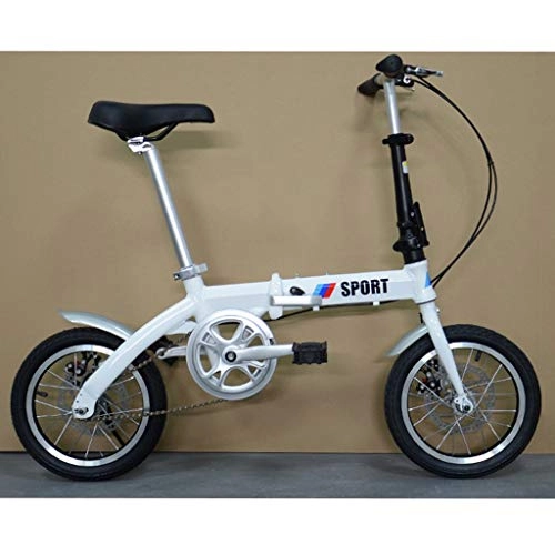 Falträder : YANXIH Kinder Student Faltrad, 14-Zoll-Räder, Superleichte Klappräder Aus Aluminiumlegierung, Single Speed Fahrrad Doppelscheibenbremsen Fahrrad (Color : T2)