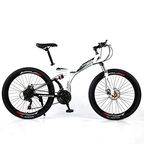 Falträder : YUKM Speichen-Rad 3-Speed ​​Conversion Mountainbike, Faltbare bewegliches Off-Road-Fahrrad, fünf Farben, Geeignet für Männer und Frauen, Weiß, 26 inch 27 Speed