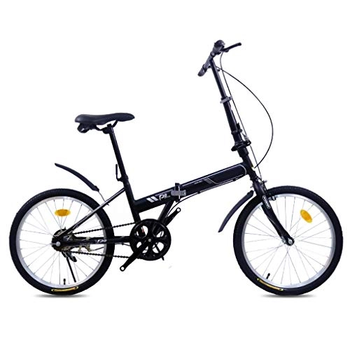 Falträder : YUN HAI Einstellbare 21speeds City Bike Faltbare Leichte 20" Fahrrad for Erwachsene Und Kinder, PU-Sitz, Doppelscheibenbremsen, Heavy Duty Stahl-Rahmen, Anti-Rutsch (Farbe : Schwarz)
