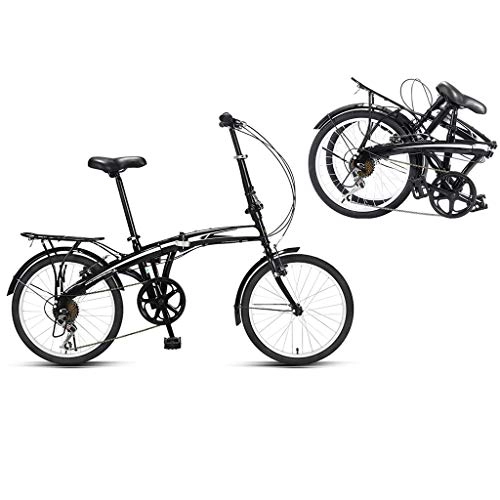 Falträder : YUN HAI Faltbare Leichtes Fahrrad 20" City Bike 7 Geschwindigkeit Einstellbar, Heavy Duty Stahl-Rahmen, PU-Sitz, Doppelscheibenbremsen, Bewegliches Im Freien Fahrrad for Erwachsene Und Kinder