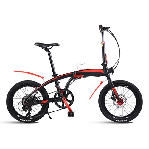 Falträder : YUN HAI Folding 8 Geschwindigkeiten Bike Pendler, Leichte 20" City Bike Aluminium Rahmen, Scheibenbremse, Anti-Rutsch, Bewegliches Im Freien Fahrrad for Erwachsene Und Kinder (Farbe : Schwarz)