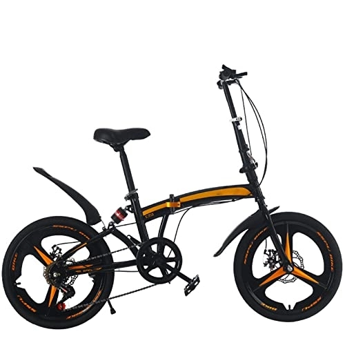 Falträder : YXGLL 20-Zoll-Faltrad mit Variabler Geschwindigkeit und hoher Kohlenstoffstahl-Scheibenbremse, die erwachsenes Studenten-Mountainbike fährt (Black b)