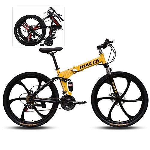 Falträder : YXYBABA Mini-Mountainbike, 66 cm, leicht, zusammenklappbar, Hartstahl, leicht, tragbar, für Erwachsene, Studenten, Rennrad, 21 speed six cutter wheel