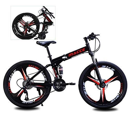 Falträder : YXYBABA Mountainbike, 66 cm (26 Zoll), variable Geschwindigkeit, doppelte Stoßdämpfung, für Damen und Herren, zusammenklappbar, 21-Gang-Rad