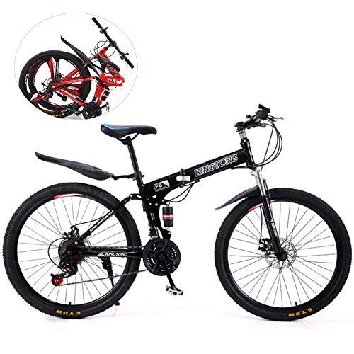 Falträder : YXYBABA Mountainbike für Erwachsene, 26 Zoll, 27 Gänge, tragbar, für Erwachsene, Studenten, Rennrad, Reisen, Outdoor, verstellbar, 27 speed spoke wheel