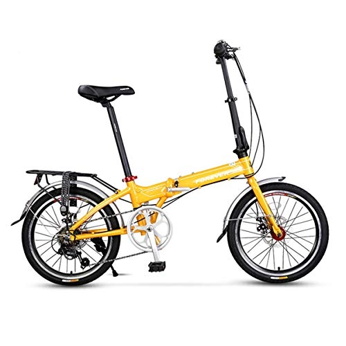 Falträder : ZDZXCMW Aluminium Folding Fahrrad Variable Speed Flywheel Doppelscheibenbremse mnnliche und weibliche Strae Mountainbike Kinderstudenten Fahrrad-beweglicher, Yellow