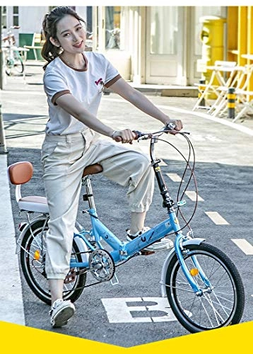 Falträder : ZEIYUQI Fahrrad Für Frauen 20 Zoll Faltbarer Damen Fahrräder Variable Speed ​​Rennrad Geeignet Für Outdoor-Reiten, Blau, Variable Speed B