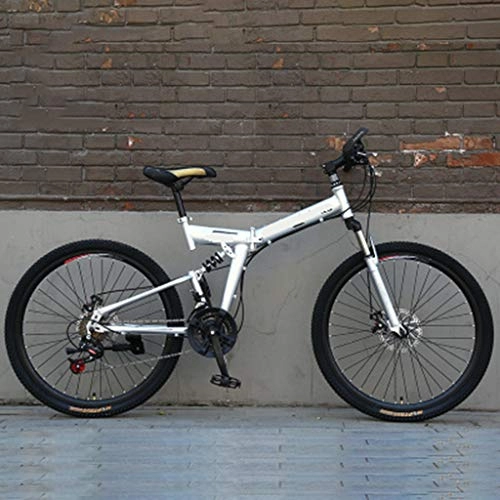 Falträder : Zhangxiaowei Berg Adult Sport Bike Aluminium Full Suspension, 24-26-Zoll-Räder 21 Geschwindigkeit Folding Zyklus mit Scheibenbremsen Mehreren Farben, 24 inch