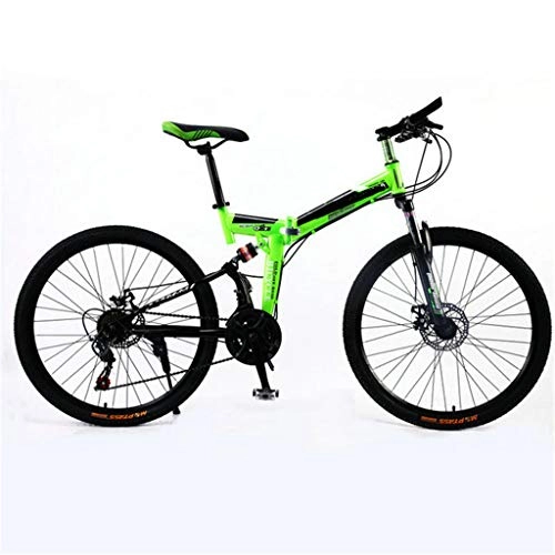 Falträder : Zhangxiaowei Mens Mountainbike, Vorderachsfederung, 21-Gang, 26-Zoll-Räder, 17, 5-Zoll-Aluminium-Rahmen, Grün, 21 Speed