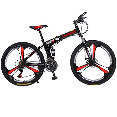 Falträder : Zlw-shop Faltbares Fahrrad Faltrad, 26-Zoll-Räder Tragbare Carbike Fahrrad Erwachsene Kursteilnehmer Ultra-Light Tragbarer Faltrad im Freien (Color : Red, Größe : 21 Speed)