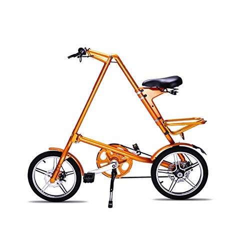 Falträder : ZTGLZXC Adult Klapprad Aluminiumlegierung Rostschutz- tragbare Roller verstellbar tragbares Kissen Fahrrads, Gold