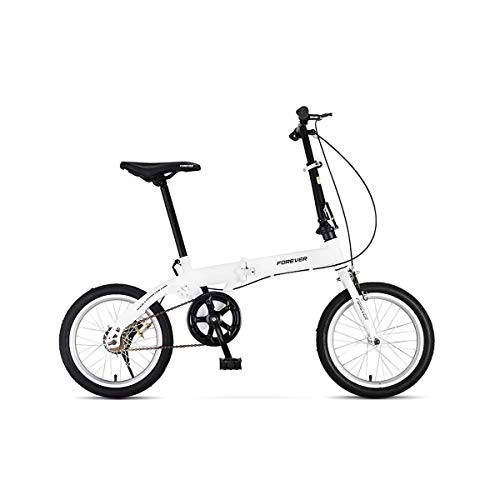Falträder : ZTGLZXC Klapprad Ultra-leichtes tragbares Mini-Speed-Auto geringes Gewicht im Freien fr Erwachsene Fahrrad, White