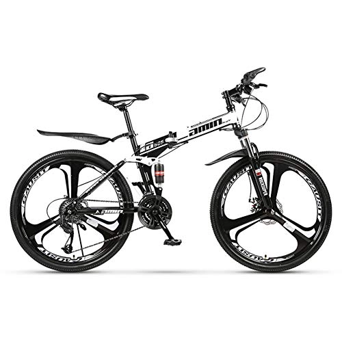 Falträder : ZTIANR Fahrrad, Folding Bicyc 26 Zoll Rennrad Schnee Fahrrad 21 / 24 / 27 / 30 Geschwindigkeit Stahlrahmen-Bikes, Schwarz, 24 Speed