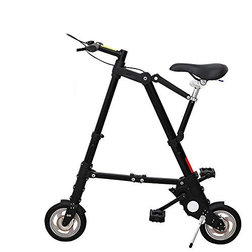 Falträder : ZXWNB Fahrrad Faltbares Mini-Fahrradgurtsystem Beweglicher Mini-Aluminiumrahmen Single Speed Schwarz, Rot, Schwarz, A