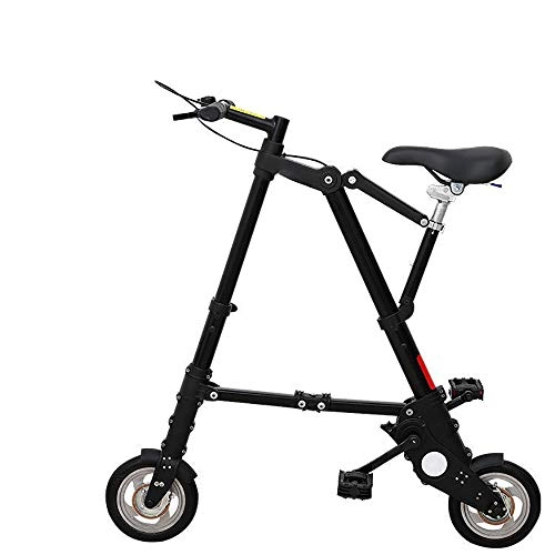 Falträder : ZXWNB Fahrrad Faltbares Mini-Fahrradgurtsystem Beweglicher Mini-Aluminiumrahmen Single Speed Schwarz, Rot, Schwarz, B