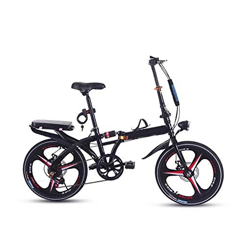 Falträder : ZXWNB Faltbares Fahrrad Mit Variabler Geschwindigkeit Leichtes Tragbares Mini-Faltrad Für Erwachsene Für Männer Und Frauen 1 Sekunde Faltrad 14 Zoll, Schwarz, B