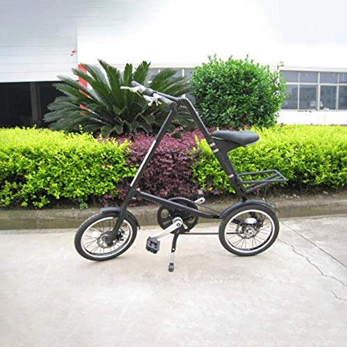 Falträder : ZXWNB Mini Fahrrad 16-Zoll-Lady Scooter Tragbare Schnell Faltbare Fahrrad Aluminiumlegierung Schwarz 14 Zoll, Schwarz, 14 inches