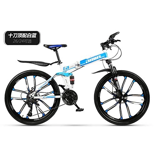 Falträder : ZZKK Folding Mountain Bike 26 / 24 Inch Geschwindigkeit männliche und weibliche Off-Road Racing Doppel Stoßdämpfer Fahrrad, 30speed