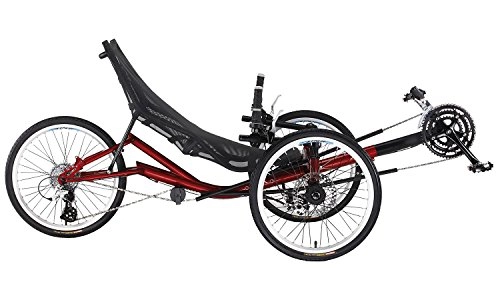 Liegerader : Liegerad T3 CX für Erwachsene, mit Mesh-Sport-Sitz, 150 kg Tragfähigkeit, 24-Gang Schaltung, 20 Zoll Reifen, Trike / Tadpole / Dreirad / Fahrrad