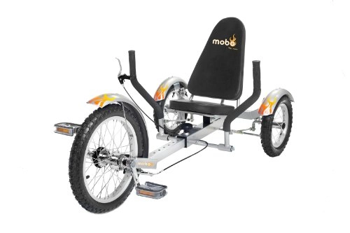 Liegerader : Mobo Cruiser Triton Liegefahrrad Dreirad - Liegerad Silber | Liegedreirad mit patentiertem Lenkmechanismus und verstellbarem Rahmen | Altersempfehlung: 7+