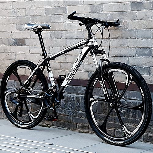 Mountainbike : 24 / 26-Zoll-Mountainbikes, Hardtail-Fahrrad aus Kohlenstoffstahl, Fahrrad mit verstellbarem Sitz mit Vorderradfederung, Fahrrad für Erwachsene, 21 / 24-G