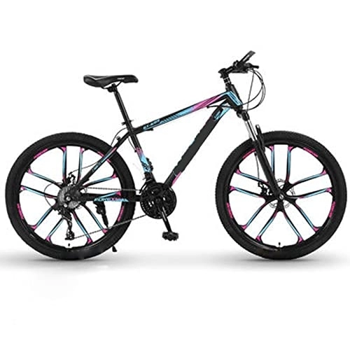 Mountainbike : 24 Zoll Mountainbike Aluminum Alloy 21 Variable Speed Shock Absorption Off-Road Travel City Commuter Car (Purple)