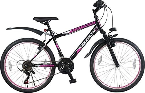 Mountainbike : 24 Zoll Mädchenfahrrad Kinderfahrrad Mädchen MTB Mountainbike Mädchenrad FEDERGABEL JUGENDFAHRRAD Kinder Jugend Fahrrad Bike Rad Escape Schwarz Pink TYT19-023