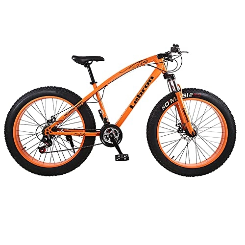 Mountainbike : 26" 26 Zoll 4.0 Fatbike Snowbike Mountainbike 21 Gänge New Speed Scheibenbremsen (Orange)
