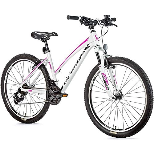 Mountainbike : 26 Zoll Alu Leader Fox MXC Lady Fahrrad Mountain Bike Shimano 21 Gang Weiss pink RH 36cm