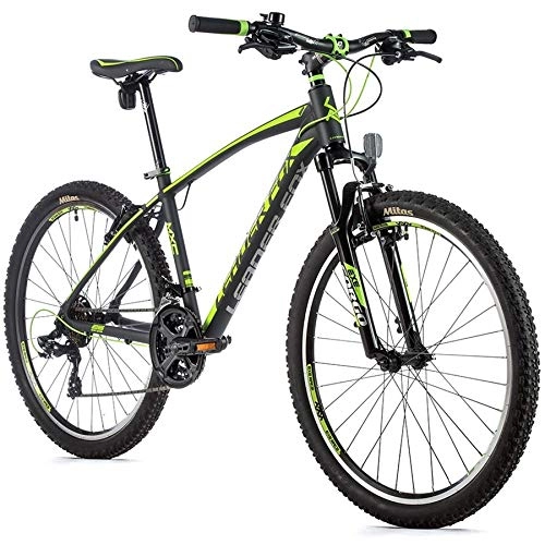 Mountainbike : 26 Zoll Leader Fox MXC Fahrrad Mountain Bike 21 Gang Shimano Rh 41cm schwarz grün