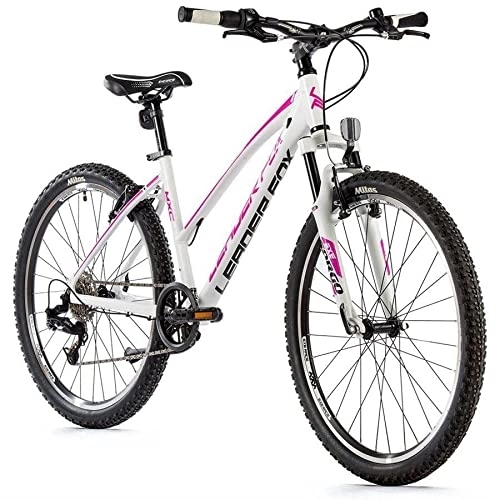 Mountainbike : 26 Zoll Leader Fox MXC Lady Fahrrad MTB 8 Gang Rh36 cm Weiss Pink
