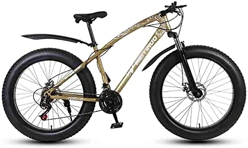 Mountainbike : ADAPEY Mountainbike Mountainbike Faltrad Fahrrad MTB Erwachsene Strandfahrrad Schneemobil Fahrräder Mountainbikes for Männer und Frauen 26IN Räder Doppelscheibenbremse (Color : Gold, Size : 21 Speed)