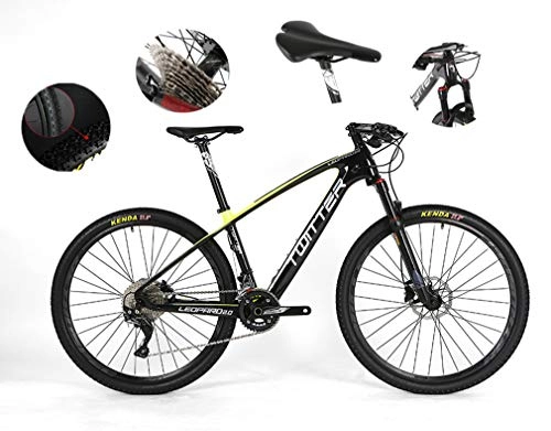 Mountainbike : Adult Jugend Off-Road-Fahrrad, Geeignet Für Höhe 170-185Cm, Kohlefaser-Material, M6000-30 Geschwindigkeit Öl-Scheibenbremse, Symphony Reflektierende Logo, 5 Farbe Mountainbike, Yellow