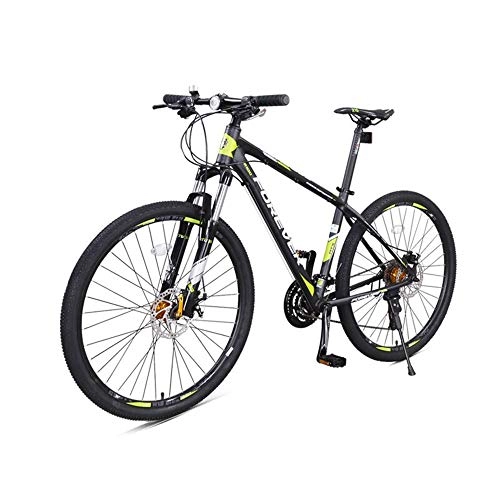 Mountainbike : AEDWQ 30-Gang Mountainbike, 27, 5-Zoll-Aluminium-Rahmen, Doppel Fahrwerk, Doppelscheibenbremse Bike, MTB Reifen, Schwarz, Rot / Schwarz, Grn, (Color : Black Green)