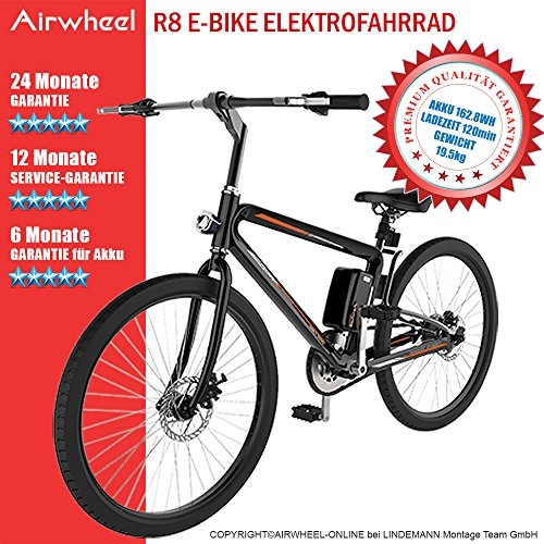 Mountainbike : AIRWHEEL R8 E-Mountainbike Elektrofahrrad mit Motor E-MTB Bike Damen Herren schwarz (Schwarz)