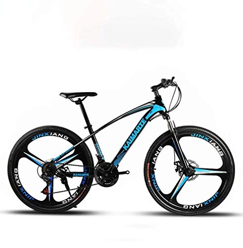 Mountainbike : AISHFP 26 Zoll Erwachsene Mountain Bike, Doppelscheibenbremse Bikes, Strand Snowmobile Fahrrad, Upgrade-High-Carbon Stahlrahmen, Aluminiumleichtmetallfelge, Blau, 21 Speed