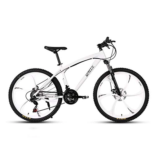Mountainbike : AISHFP 26-Zoll-Mountainbike für Erwachsene, Strand-Schneemobilfahrrad, Doppelscheibenbremsfahrräder, Aluminiumlegierungsräder, Mann Frau Allzweck, Weiß, 21 Speed