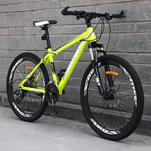 Mountainbike : AISHFP Adult Mountainbike, Snowmobile Bikes, Doppelscheibenbremse Strand Fahrrad, High-Carbon Stahlrahmen für Fahrräder, 26-Zoll-Räder, Grün, 21 Speed