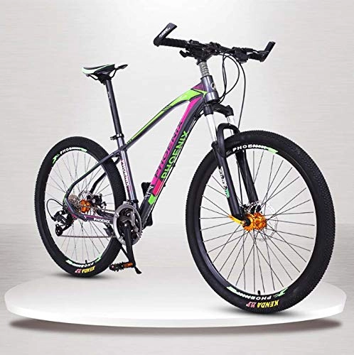 Mountainbike : AISHFP Erwachsene Mountain Bike, Leichte Aluminium-Legierung Rahmen Offroad Bikes, vorne und hinten Scheibenbremsen Gebirgsfahrrad, 27.5Inch Räder, C, 36 Speed