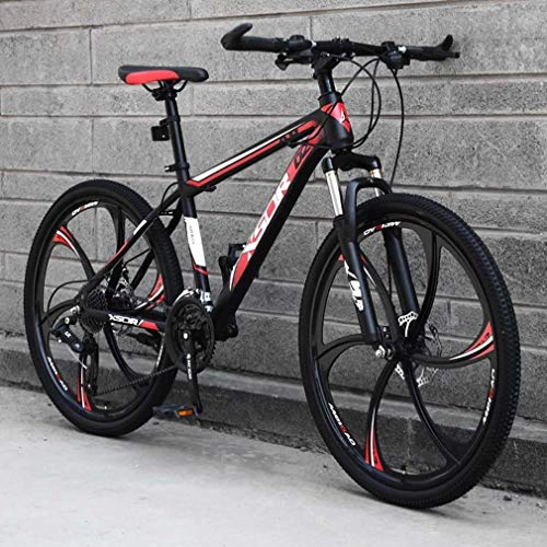 Mountainbike : AISHFP Erwachsene Mountain Bike Upgrade Leichte High-Carbon Stahlrahmen Snowmobile Bikes, Doppelscheibenbremse Strand Fahrrad, 26 Zoll-Räder, C, 24 Speed