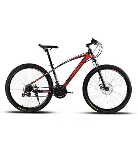 Mountainbike : AISHFP Erwachsenen-Mountainbike, Doppelscheiben-Bremsräder, Strand-Schneemobilfahrrad, Upgrade-Rahmen aus kohlenstoffhaltigem Stahl, 24-Zoll-Räder, Orange, 21 Speed