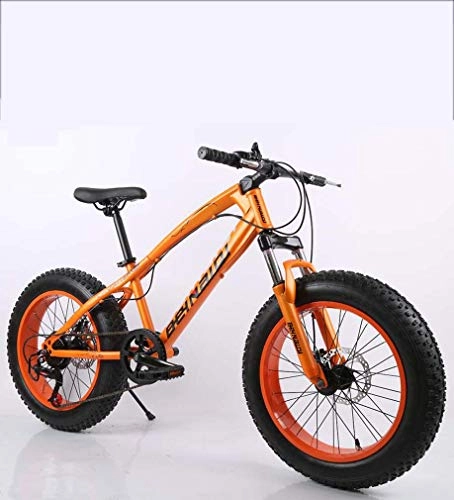 Mountainbike : AISHFP Fat Tire Herren Mountainbike, Doppelscheibenbremse / High Carbon Carbon Frame Cruiser Bikes, Strand Schneemobil Fahrrad, 7-Gang, C, 24 inches